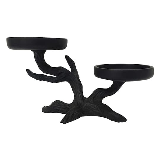 9" Black Tree Pillar Candle Holder by Ashland®